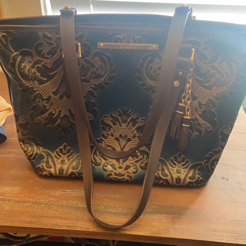 Beautiful Brahmin navy and gold purse